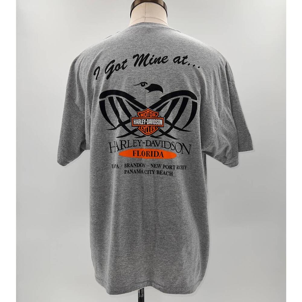 Harley Davidson Gray Graphic Short Sleeve T-Shirt- 2XL